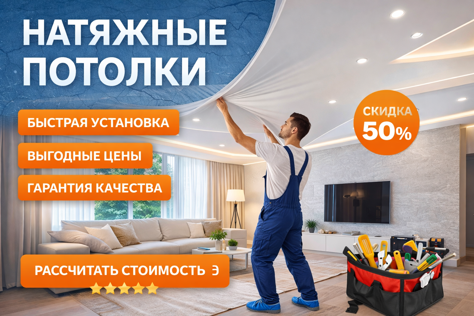 Продвижение сайта по натяжным потолкам